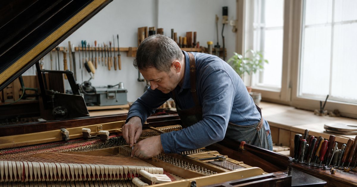 What should a buyer do when a pre-owned grand piano is described as fully rebuilt?
