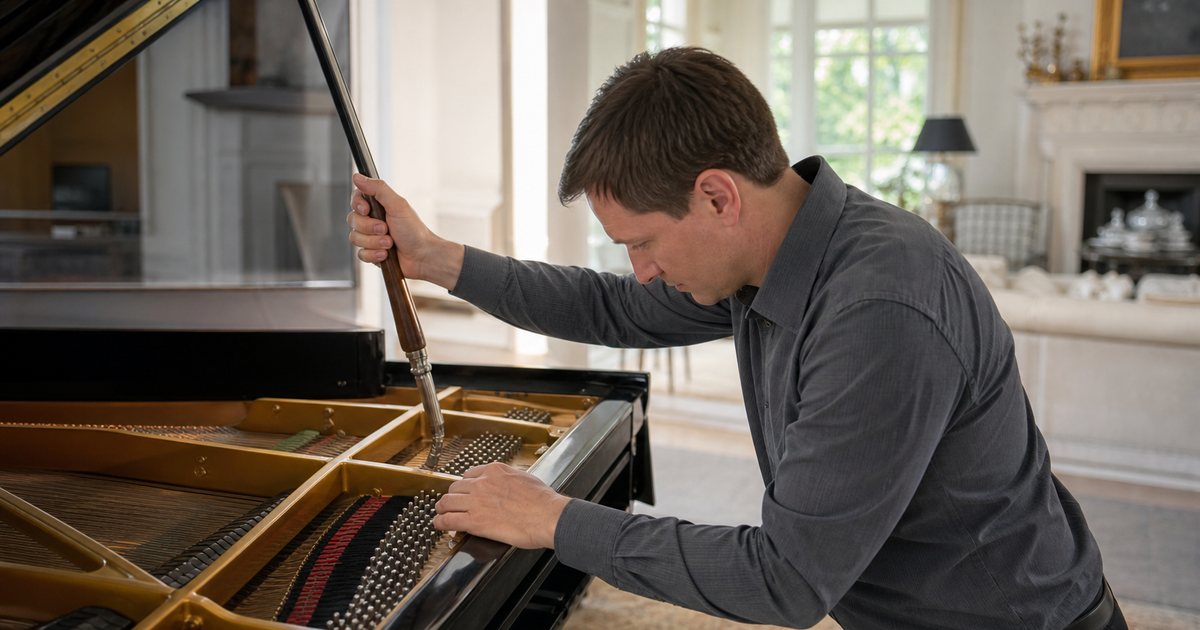 How often should a new high-end piano be tuned during its first year at home?